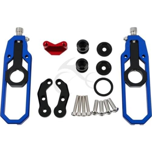 Tensioners Catena Rear Axle Spindle CNC Aluminum Chain Adjuster Blue For Suzuki GSXR 600 750 Motorcycle