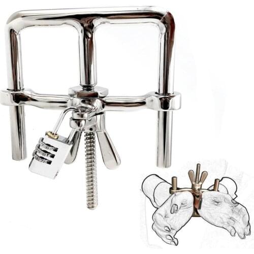 2019 New Stainless Steel Handcuffs For Sex Password Lock Bdsm Bondage Cuffs Sex Slave Bdsm Tools Adult Games Sex Toys For Couple