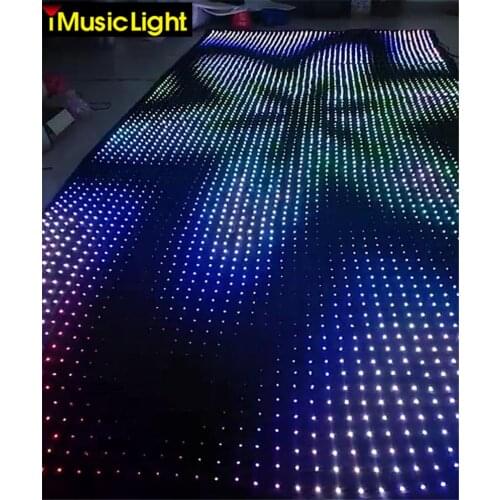 P6 2.5M*4M Led Display/LED Video Wall Screen /DJ Vision Curtain LED Video Cloth PC Control with Flight Case