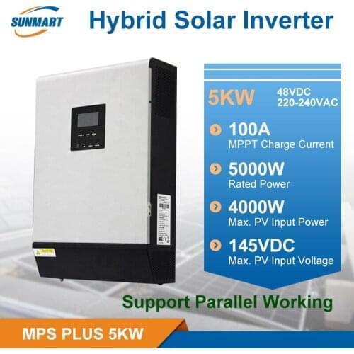 SUNMART Parallel Function 5KW Solar Hybrid Inverter built in MPPT 48V80A 145V PV Input