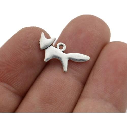 JAKONGO Fox Charms Pendants for Jewelry Making Bracelet DIY Accessories 10x20mm 20pcs