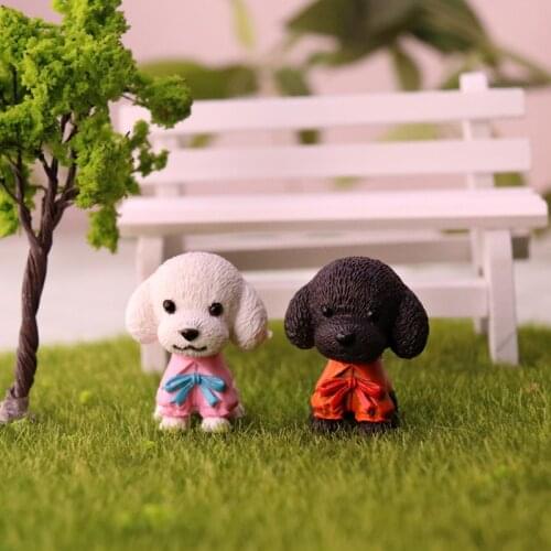 Popular Party Home Decoration Accessories Cute Plastic Puppy Miniature Fairy Easter Animal Garden Figurines Dog Desktop Decor