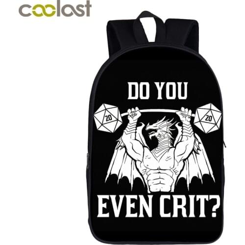 Funny Letters What Doesnt Kill You Gives You Xp Dnd Slaying Dragons In Dungeon Backpack Teenage Boy Children School Bag Backpack