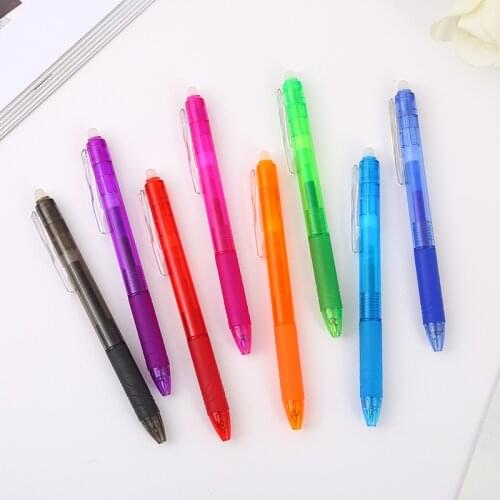 8 Colors 0.5mm Erasable Ballpoint Pen Blue/Black/Green/Red Ink Magic Erasable Refill for School Office Student Writing Tools