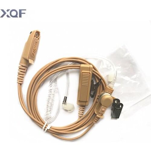 Covert Acoustic Tube Beige Flesh Color Earpiece Headset Mic for Motorola Two Way Radio GP328Plus GP344 GP388 GP688 Walkie Tlakie