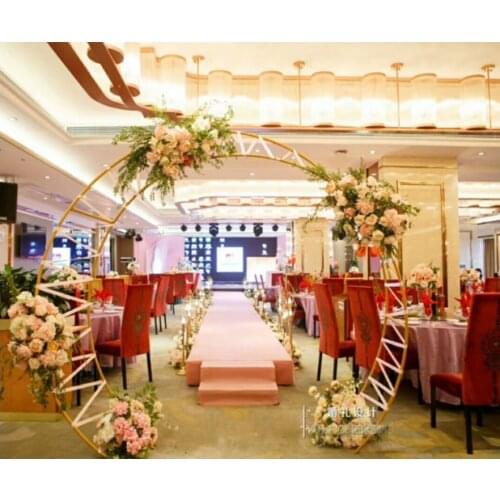 Wedding shaped iron arches stage layout props round wedding background decoration shaped iron arches