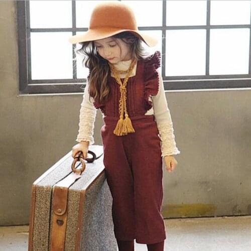 Loose baby Overalls baby girls denim jeans Overalls kids childrens clothing Toddler girl navy blue Spring/Autumn pants