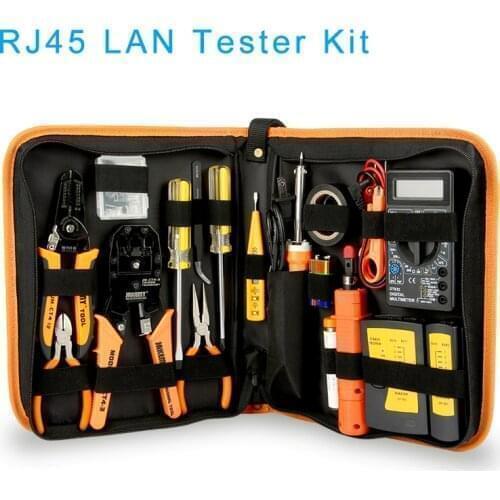 RJ45 LAN Tester Networking Repair Tool Kit RJ45 RJ11 RJ12 Network Cable Tracker Plier Crimp Crimper Plug Clamp PC Drop Shipping