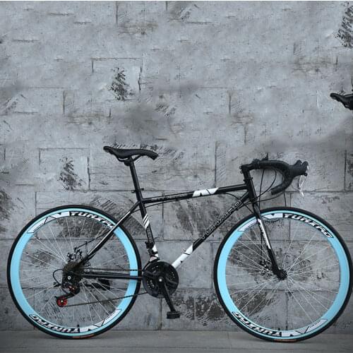 Road Bike Variable Speed Curved Fixed Gear Double Disc Brakes Man and WomenStudents Broken Wind Bicycle
