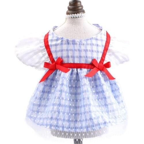 Spring Bow Princess Pet Clothes Dresses for Small Dogs Cats Summer Dress for Yorkies Puppy Skirt Chihuahua Pets Cat Clothing Pug