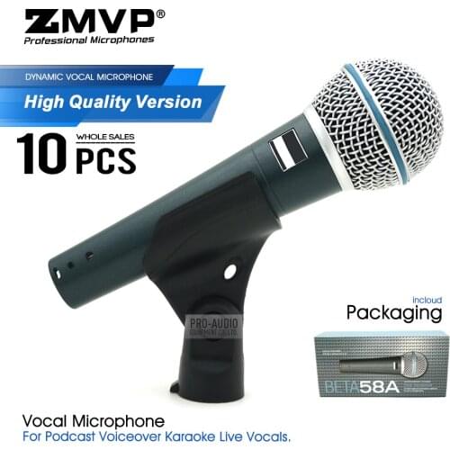 10pcs/lot High Quality BETA 58 Wired Microphone Professional Supercardioid 58A Handheld Mic Mike for Karaoke Live Vocal Stage