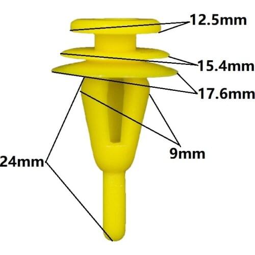 Car Fastener Clips Rivet for toyota Automotive interior door panel yellow plastic retainers