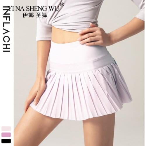 Women Sports Yoga Shorts Pleated Dress Tennis Skirt Women Light Quick-Drying Breathable Badminton Hakama Yoga Fitness Gym New