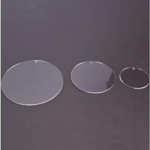 10PCS Acrylic Clear Circle Discs Keychain Blanks Tassels Keyrings DIY Pendants