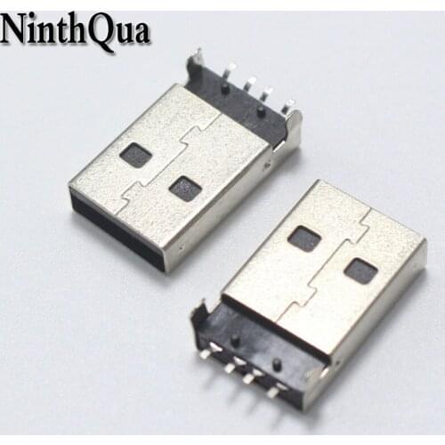 10pcs USB Type A Male plug Connector DIP SMD 4 Pin jack Plugs DIY Black White Connectors