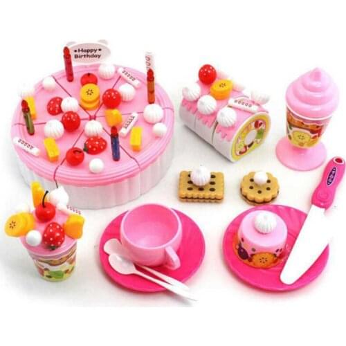 73pcs/set House Toys Puzzle Game Fruits Cake Diy Suit Simulation Kitchen For Kids Children Family Games Safe Material L2150SPA