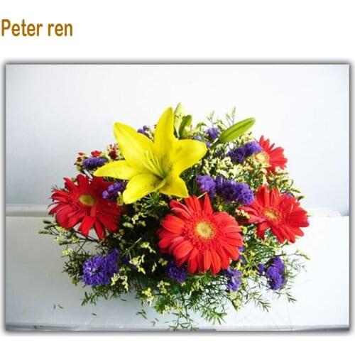 Full Diamond embroidery flower Diy Diamond painting Carnations and daisies 3d square diamond mosaic rhinestones Picture