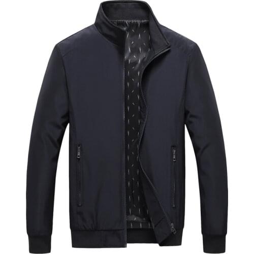 BROWON Mens Jackets Spring Autumn Fashion Korean Jackets for Men Business Casual Jackets Solid Color Mens Clothing Plus Size 5XL