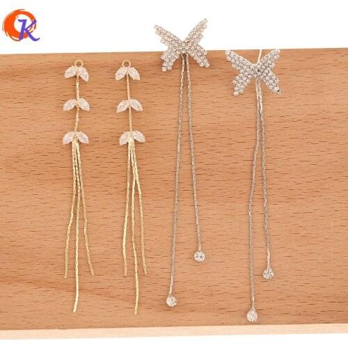 Cordial Design 30Pcs Earring Findings/Jewelry Accessories/Rhinestone Claw Chain/DIY Charms/Hand Made/Connectors For Earrings