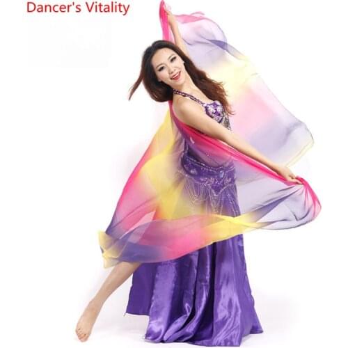 Kids belly dance veil Rainbow veil girls 210*110 cm belly dance veil kids silk imitation veil girls belly dance accessories