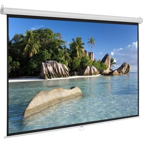 Manual Pull Down Projector Screen 60 72 84 inch16:9 Self Locking Matte White Projection Screen for Home Theater Outdoor Cinema