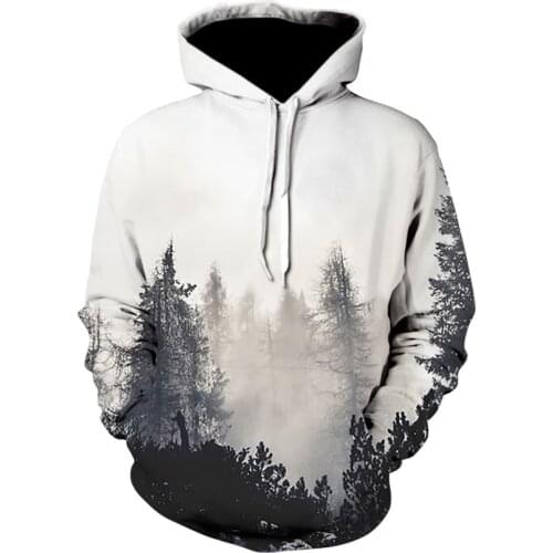 Off white Forest 3D Printed Hoodies Hip Hop fashion Sweatshirt teen Creative hoodie Brand desgin Clothes Pullover Streatwear