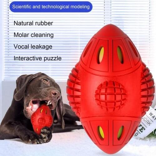 Bright Color Rubber Pet Molar Toy with Squeaker Aggressive Chewers Dog Bite Toy Pet Supplies