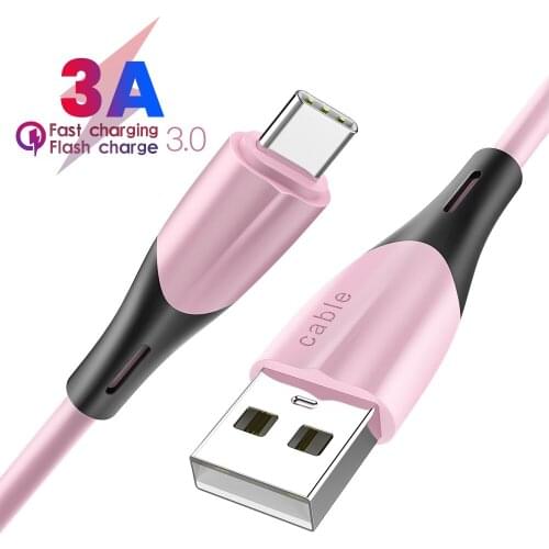 Type C Cable Fast USB Charging Cable For Huawei P30 P40 Xiaomi Redmi 3A Mobile Phone Charging Charger Quick USB-C Type-C Cord