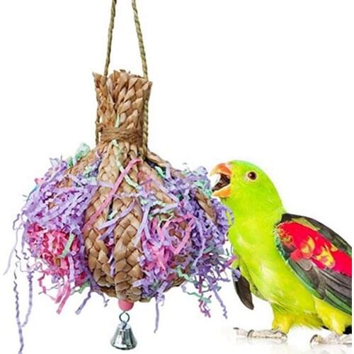 Legendog 1pc Parrot Toy Anti-Biting Parrot Cage Foraging Toy Chewing Toy With Bell Bird Favors Pet Supplies Random Color