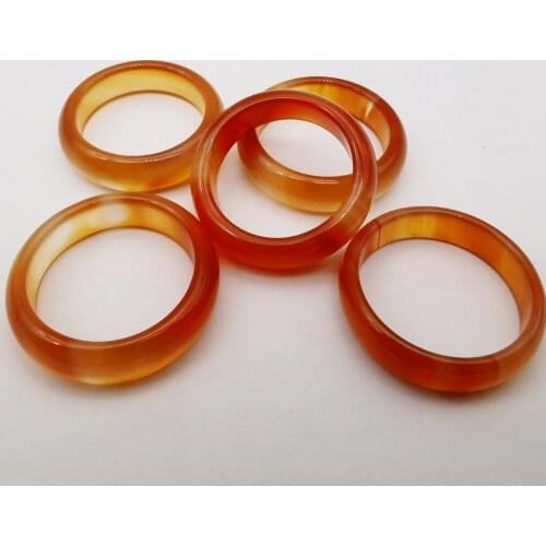 Natural Red Veins Carnelian Stone Finger Ring Size 7 Jewelry For Gift X098