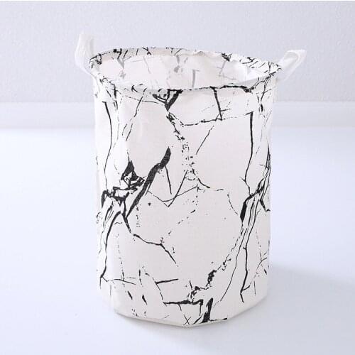 Laundry Basket Foldable Linen Fabric Simple Style Printed Toy Storage Bucket Dirty Clothes Basket Box Home Storage Supplies