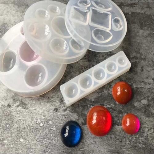 Crystal Glue Round Cabochon Moulds Silicone Mould Handmake Dome Craft DIYJewelry Tool