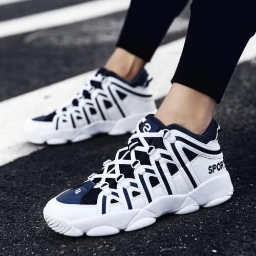 Big Number Summer Non-slip White Sports Shoes Sport Sneakers Woman Running Shoes Men Blue Athletic Tennis Sneakrs Jogging B-533
