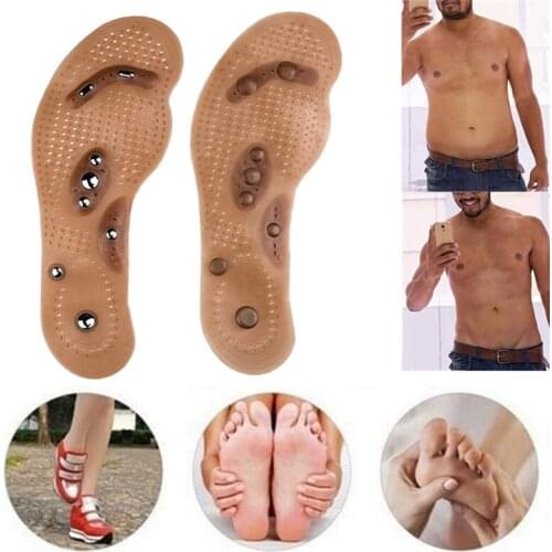Magnetic Therapy Slimming Insoles for Weight Loss Massage Foot Care Shoes Mat Pad Brown Insole Wholesale Dropshipping Soles