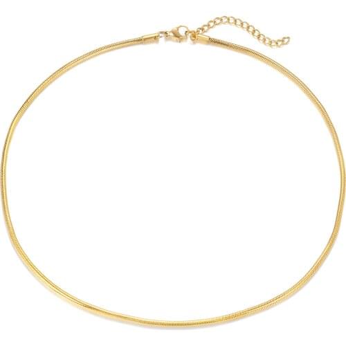 Fashion 2mm Stainless Steel Round Snake Chain Necklace for Women Wholesale Jewelry