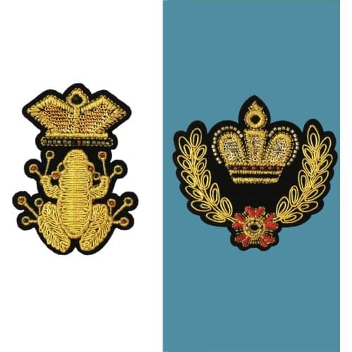 2020 new high-quality hand-embroidered high-end clothing accessories patches, golden silk jacket patch badge sewing accessories