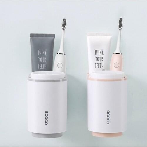 Wall Mount Magnetic Force Toothbrush Holder Wash Cup Toothpaste Portable Hanging Household Toothbrush Cup Toothbrush Hold