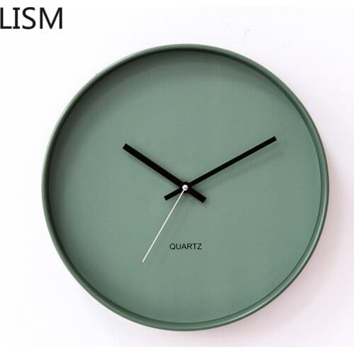 Wall Clock Modern Design Art New Green Nordic Simplicity Round Wall Clock Quartz Silent Clocks Wall Home Decor Living Room Saat