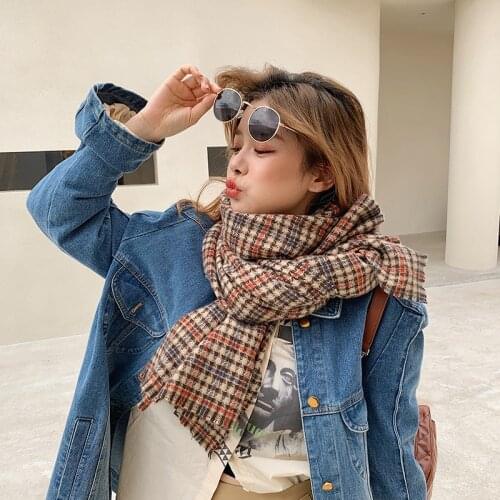New arrival comfortable wild soft plaid warm couple temperament long fresh simple high quality warm elegant outdoor scarf
