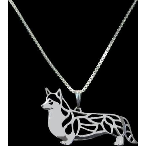 New Unique Pembroke Welsh Corgi (with a tail) Gold Silver Color Pendant Necklace Hunger Games Women Best Friend Choker