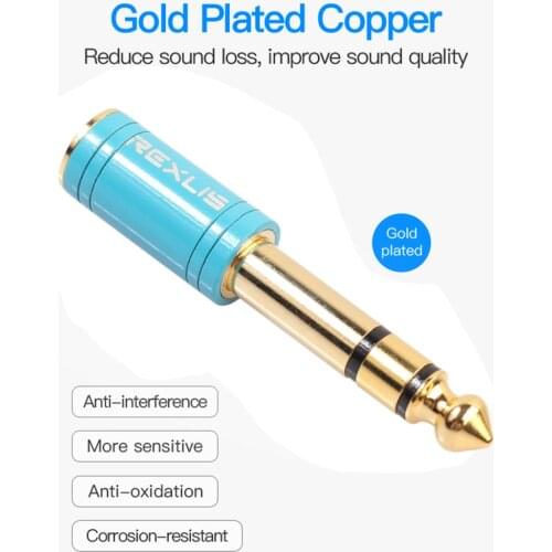 6.5mm 6.35mm 1/4" Male Plug To 3.5mm 1/8" Female Jack Stereo Headphone Headset Audio Adapter Plug For Microphone Tablet