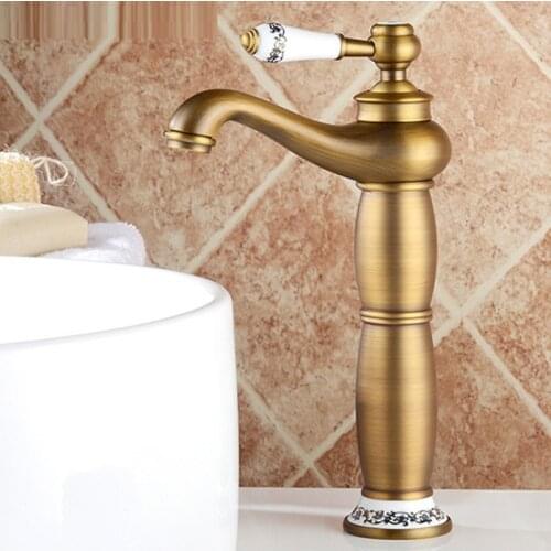 Bathroom Basin Faucet Antique Bronze Brass Mixer Solid Copper Luxury Europe Style Tap Torneiras Para Banheiro Crane Home Decor