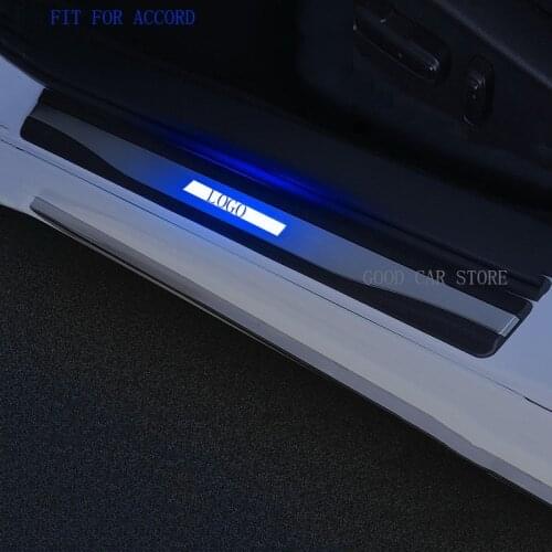 Car Styling FIT for HONDA Accor2017 2018 2019Door Sill LED Scuff Pedal Door Step Welcome Pedal auto accessories