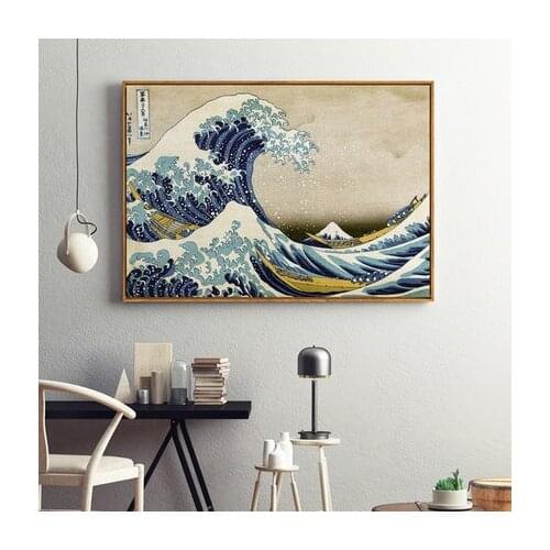 The Great Wave of Kanagawa Ukiyoe Japanese Art Poster Vintage Wall Famous Painting Living Room Decoration Picture