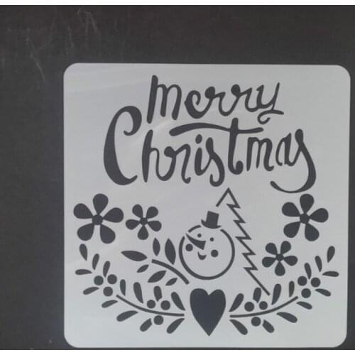 13*13 Snowman Layering Stencils for Diy scrapbook/photo album Decorative Embossing coloring,painting stencil,home decor