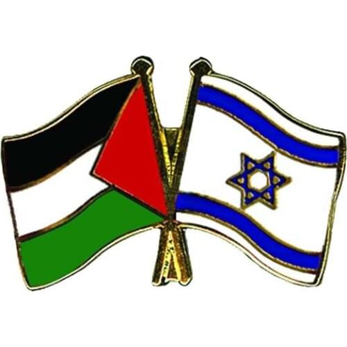 Palestine and Israel Cross Flag Pins Suit Lapel Pins Personalised Lapel Pin Iron Customized Designs As Client Request MOQ50pcs