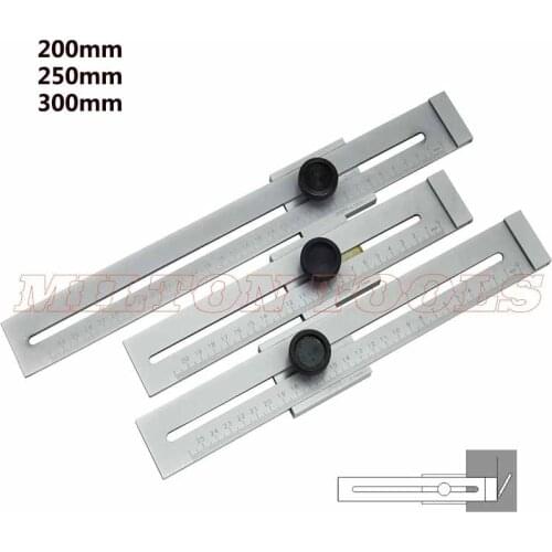 0-200mm 0-250mm 0-300mm Screw Cutting Marking Gauge Mark Scraper Tool 170/270/370mm Scale ruler T-type Hole Ruler Marking Tool