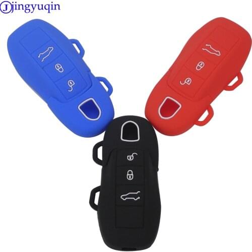 10x 3 Buttons Silicone Car Key Cover Cap Shell For Porsche Boxster Cayman 911 Panamera Cayenne Macan Remote Key FOB Case