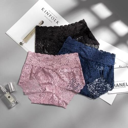 3 Pieces Panties for Woman Sexy Lace Breathable Underwear Soft Lingerie Female Briefs Panty Sexy Transparent Womens Underpants