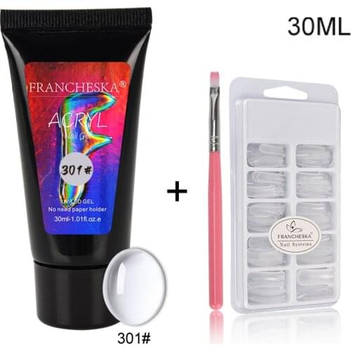 30ml Acryl Gel Set Acryl Gel Kit Hard Jelly Quick Nail Extension Gel UV Phototherapy Gel Finger Extension Slip Solution Crystal
